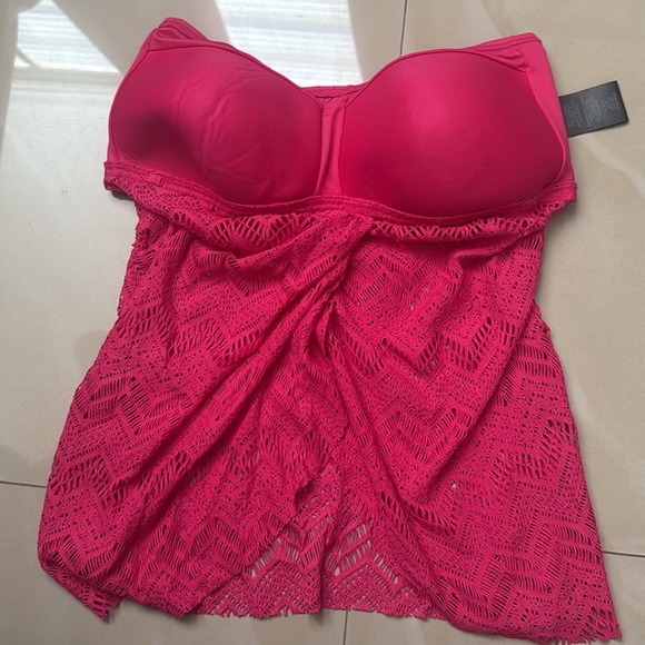 Vince Camuto Dragon Fruit Crochet Draped Tankini M - Picture 13 of 15